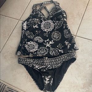 Athena 2 Piece Swimsuit Halter Tankini And Bottom size 12